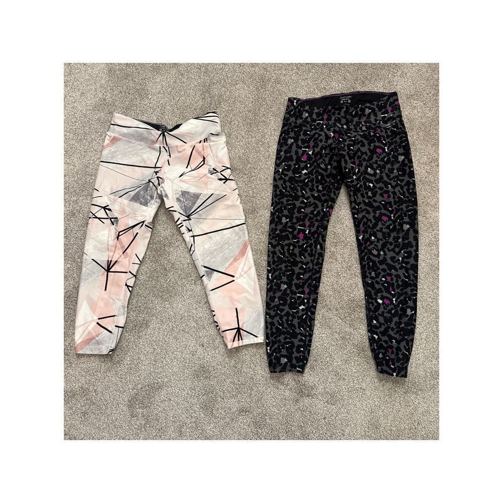 Calvin Klein Performance Wick Sweat Wicking Cropped Workout Pants Bundle(2),M